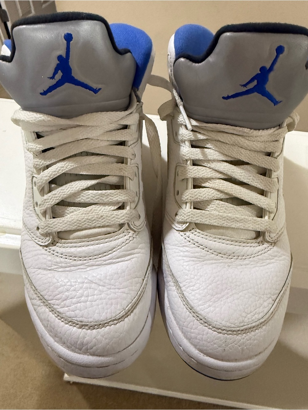 Jordan Kids' White and Blue Jumpman High-Top Sneakers